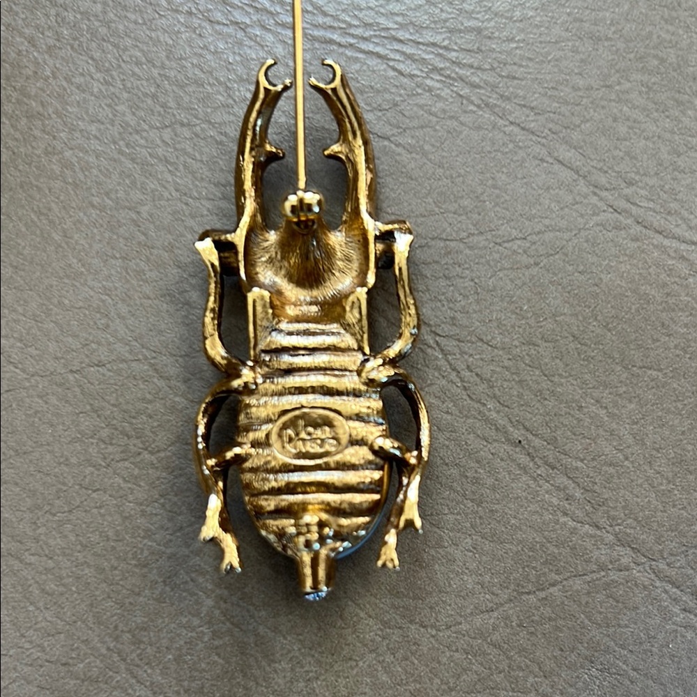 Joan Rivers Gold and White Insect Brooch with Opalescent Body - Picture 2 of 12